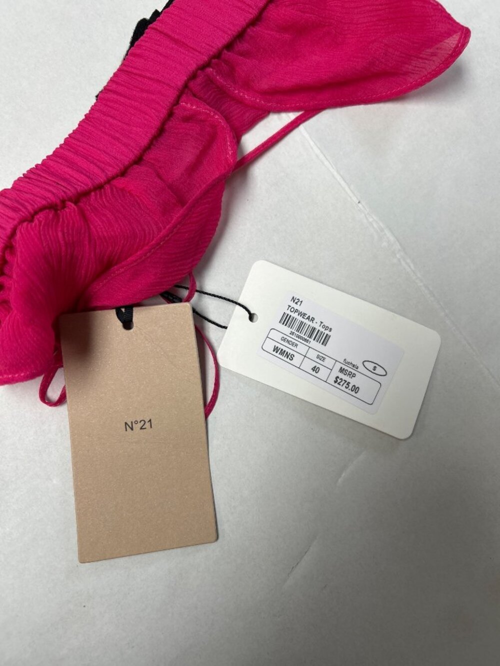 GILMAR N21 V Neck Silk Textured Mesh Bralette Top Hot Pink Size Small NWT - Picture 2 of 4
